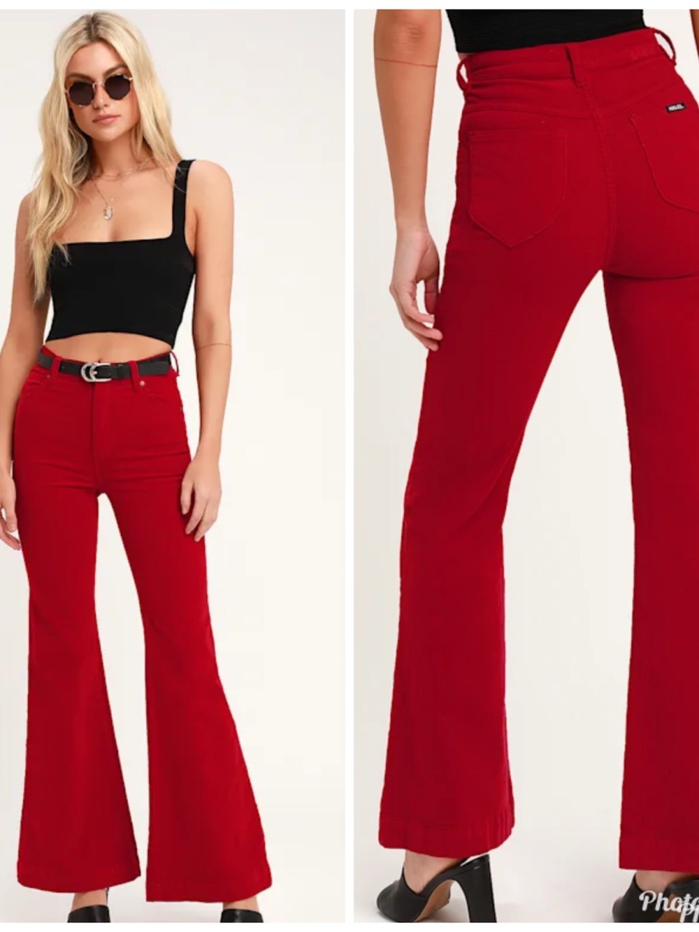 Rolla’s high rise eastcoast flare corduroy retro red pants size 24